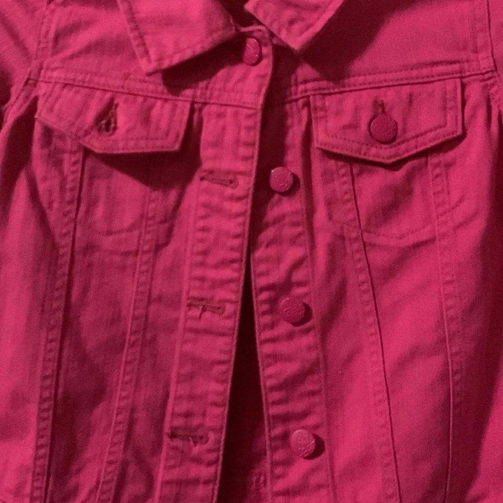 The Children’s Place Jean Jacket in Fuchsia Pink for Girls SZ Large 10/12.